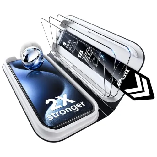 ESR Pack 3 Protector Pantalla para iPhone 15 Pro, Classic