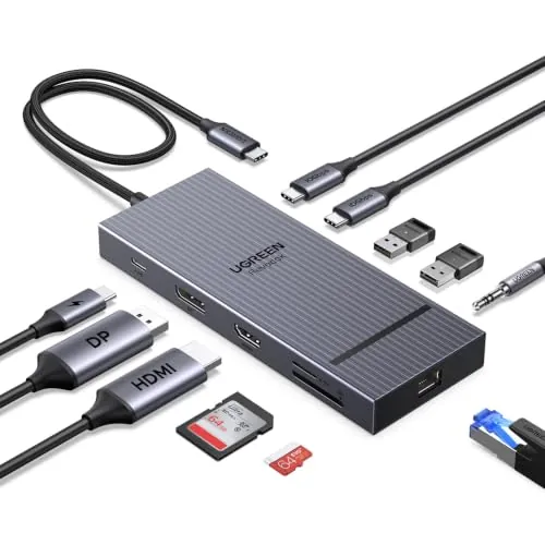 UGREEN Revodok Pro 2111 Hub USB C 11 en 1 Docking Station Pantalla Dual
