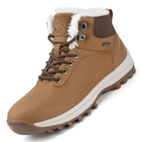 Mishansha Botas Botines de Nieve Hombre Mujer Invierno Marrón Claro 38 EU
