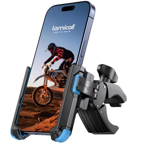Lamicall Soporte Móvil Bicicleta Moto Semiabierto, 1S Bloqueo 360° Rotación