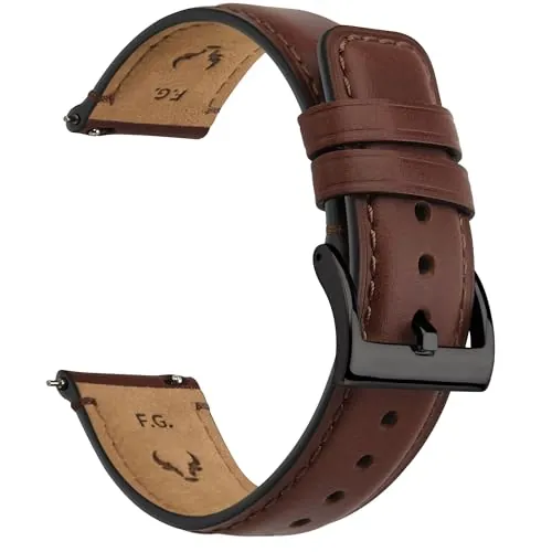 Fullmosa Correa de Reloj 22mm 20mm 18mm, Correa de Cuero de Liberación Rápida, Correa de Repuesto para Hombres/Mujeres, Correa de reloj para Samsung Galaxy Watch/Huawei Smart Watch/Fossil Watch