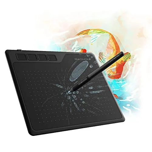 GAOMON S620 6,5 X 4 Pulgadas Tableta Gráfica, Lápiz Pasivo 8192 Niveles, 4 Teclas Express, para Arte Digital, Pintura, OSU, Compatible con Windows Y Mac