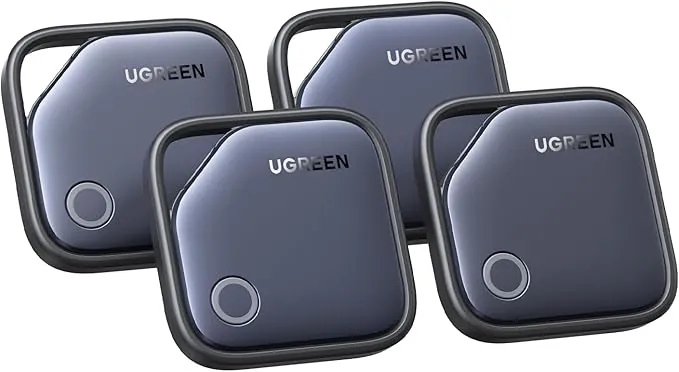 UGREEN FineTrack Smart Finder Localizador Bluetooth SmartTag Tracker Soporte iOS Rastreador para Llaves Equipaje Cartera Bicicleta Mochila Bolso, 2 Años de Batería(4 Piezas)