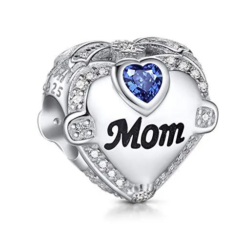 NINGAN I Love Mom Charm se adapta a pulseras Pandora, cuentas de plata de ley 925 para collares, feliz cumpleaños, regalo de San Valentín para mujer, esposa