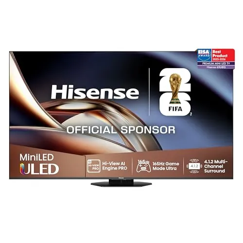 Hisense 65U8Q - Mini LED Smart TV, 4.1.2 Sonido multicanal, Modo Juego Ultra de 165Hz, Anti-Reflection Pro, Full Array Local Dimming, Dolby Vision IQ & Dolby Atmos