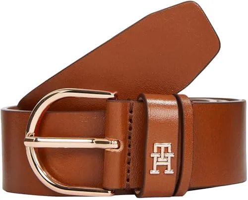 Tommy Hilfiger Cinturón Mujer Essential Effortless 3,5 cm con hebilla de espiga, Marrón (Cognac), 90 cm