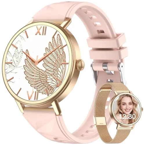 Blackview Reloj Inteligente Mujer con Pulsómetro, Oxímetro, Monitor Sueño, 1.26" Smartwatch Mujer con Llamadas, Whatsapp Notificación, Pulsera Actividad - 100+ Modos Deportivos, Podómetro, 2 Correas