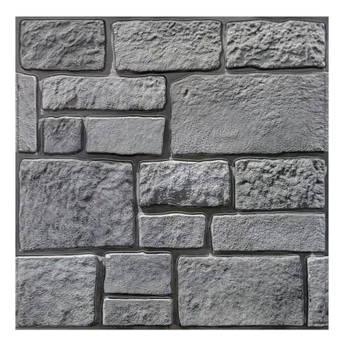 COMSTICKC Paneles Pared 3D Autoadhesivos Piedra, 10 Piezas 30 x 30 cm