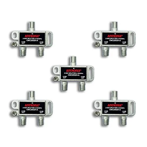 Antronix CMC2002H - Divisor Horizontal (2 Puertos de 3,5 dB, 5 a 1002 MHz, Calidad Profesional para Cable coaxial TV e Internet Sellado de fábrica con Tornillos)