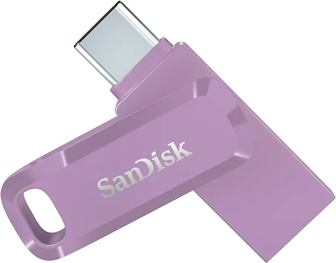 SANDISK Ultra Dual Drive Go, Memoria Flash 512 GB (con conectores USB Type-C y Type-A reversibles, para Android móviles, Tabletas, Macs y Ordenadores, hasta 400 MB/s) Lavender