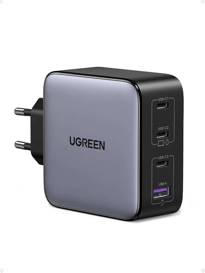UGREEN Nexode Cargador USB C 100 W, Carga Rápida Multidispositivo con 4 Puertos, Compatible con Samsung Galaxy S25/S24/S23,iPhone 17 Pro MAX Air/16/15/14/13, MacBook Pro/Air, iPad y Steam Deck