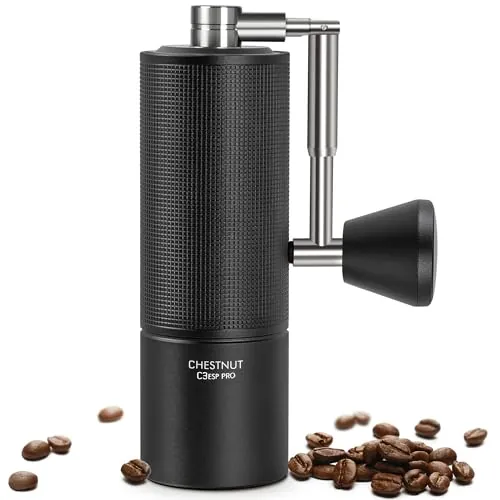 TIMEMORE Castaño C3 ESP PRO Molinillo de Café Manual, Mejora Cuerpo Todo Metal Integrado, Molinillo de Café Manual con Mango Plegable, para Espresso a Prensa Francesa, Negro