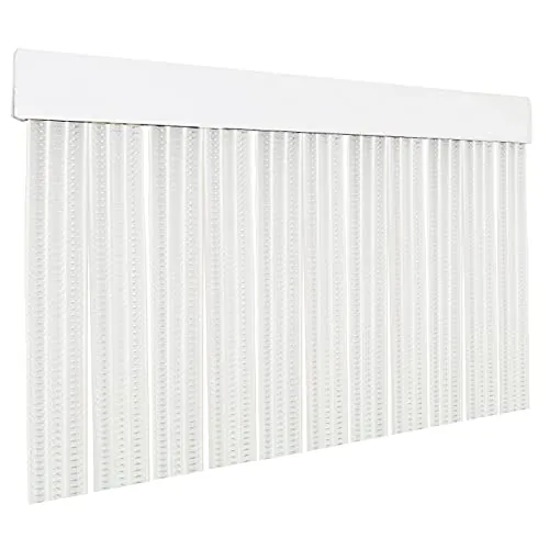 HOME MERCURY – Cortina Plana para Puerta Exterior o Interior, Material PVC – Libre de Insectos (210x120CM, Transparente+Filo Blanco P16)