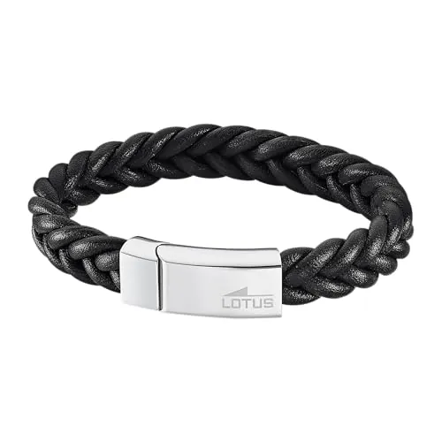 LOTUS STYLE Pulsera Hombre Acero Inoxidable 316L Brazalete de Diseño Sofisticado, Confortable y Resistente al Agua - Pulseras Hombre - Negra 220.00 mm LS2095-2/2 - Regalo de Cumpleaños, Día del Padre