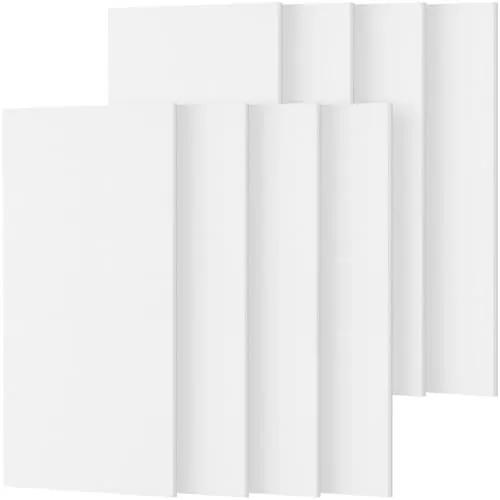 TONOR Paneles Decorativos para Pared, 8 Paneles 112x55 cm, Panel Acusticos Autoadhesivos para la Decorativo de Paredes Interiores, Estudio, Sala de Estar, Oficina, Blanco