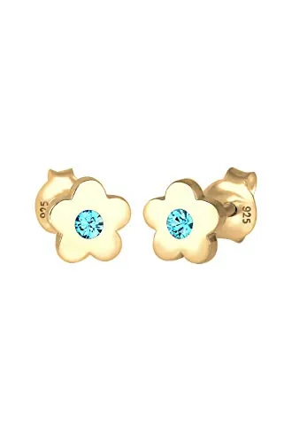 Elli Pendientes Niños Flores Símbolo Juguetón con Cristales en Plata Esterlina 925