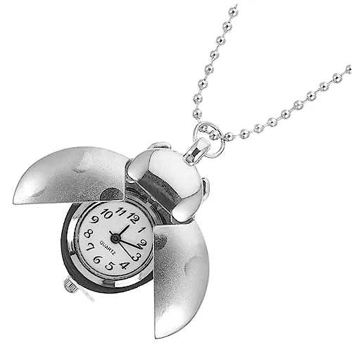 Holibanna Reloj de Bolsillo Vintage Diseño de Escarabajo, Colgante Metálico de Aleación de Zinc Dorado, Reloj Analógico Cadena para Hombre, Accesorio Retro para Ropa, Tamaño Único