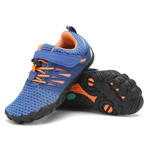 SAGUARO Zapatillas Barefoot Niña Niños Zapatillas Minimalista Antideslizante Barefoot Calzado Minimalista Zapatillas de Trail Running para Zero Drop Soles Azul Claro,Gr.31