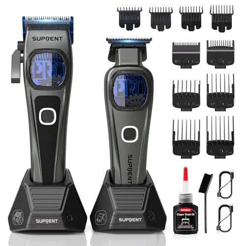 SUPRENT StormGray Máquinas Cortar Pelo Profesional, Cortapelos Inalámbrico