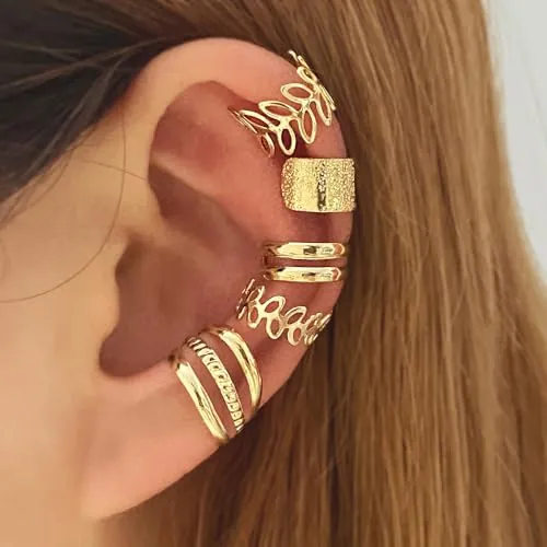Diversos pendientes dorados, Regular, Latón, Sin piedra preciosa