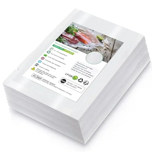 Bolsa al vacío de alimentos de 100 bolsas, 20 x 30 cm, bolsas al vacío, sin BPA, aprobado LFGB, para conservación de alimentos, cocción y cocción al vacío