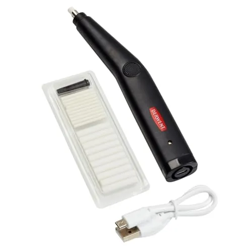 Derwent 2305810 - Goma de Borrar Recargable Mediante USB, Incluye Cable Carga + 20 Recambios Goma, Ideal para Borrar con Gran Precisión, Calidad Profesional, Ambidiestro, No Abrasivo