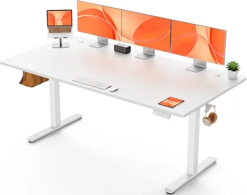 ErGear Escritorio Elevable Eléctrico, Escritorio Ajustable en Altura 180 x 80 cm, Mesa Elevable con Panel Inteligente de 4 Memorias, Mesa Escritorio Oficina en Casa con Tablero Ensamblado
