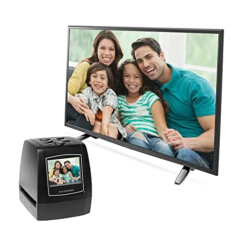 Escáner de Películas, Escáner de Películas y Diapositivas Escáner de Negativos Escáner de Diapositivas con Pantalla LCD de 2,4 Pulgadas para Negativos de Películas y Diapositivas