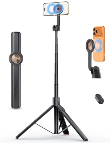 ANXRE 180cm Magnético Palo Selfie Trípode para Móvil con Remoto Recargable