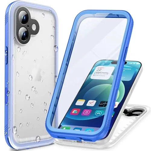 Cozycase Top Funda 360 Antigolpes Impermeable para iPhone 17, Azul