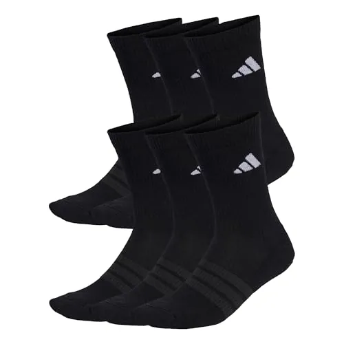 adidas Unisex adulto Cushioned Crew Socks 6 Pair Pack, black/black/white, 40-42