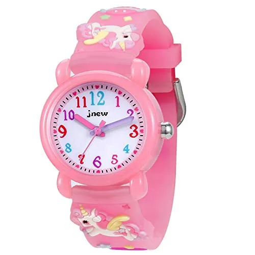 Bigmeda Reloj para Niños, Cuarzo Dibujos Animados en 3D, para Niño y Niña, Impermeable 30m, Enseñanza con Correa de Silicona (Unicornio)