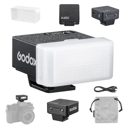 Godox iM20 Mini Flash Speedlite 470 mAh/Tipo-c Charge/440 Full-Power Flashes/3s Recycle Times/5 Power Levels/Manual para Sony zve10/Sony zv1/Sony a7iii/Ricoh gr3/Fujifilm f1 etc.