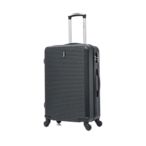 CELIMS - Maleta Mediana con 4 Ruedas Ligera Facturación 20kg 65cm | Cerradura Integrada | ABS | Maleta Mediana con 4 Ruedas 65cm | Maleta de Fin de Semana | Negro