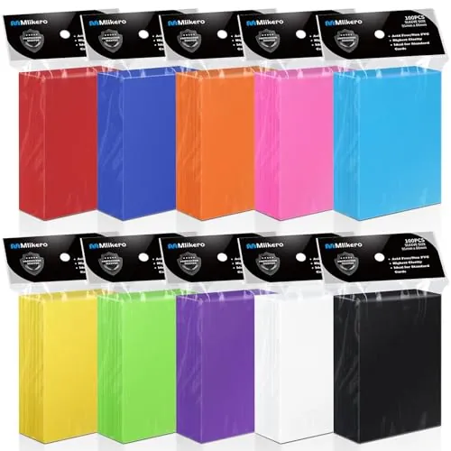 Mlikero 1000 Pcs Fundas Cartas, 66 x 91mm Funda Cartas, 10 Colores Card Sleeves, Fundas para Cartas para Trading Cards, Cartas Deportivas