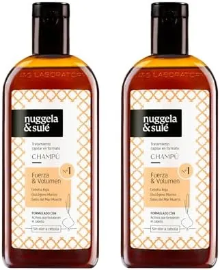 Nuggela & Sulé Champú Nº1 - Fuerza & Volumen. Con Extracto de Cebolla Roja y Glucógeno Marino. Fortalece. Estimula el Crecimiento. Frena la Caída del Cabello. 250 ml
