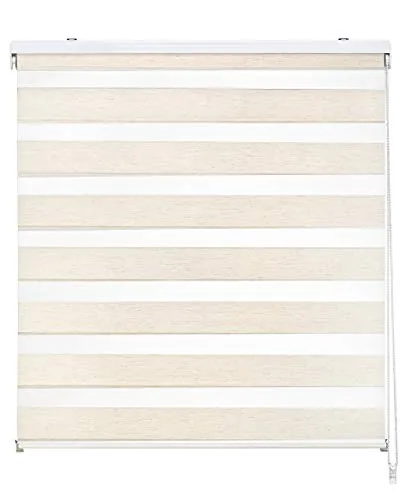 EASYDECO - Estor Enrollable Día y Noche - Lino (135_x_175_cm) | Tamaño Tela 131,8 x 175cm
