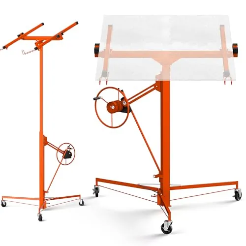 STANEW Elevador de placas XXL plegable hasta máx. 68 kg, para paneles de yeso y placas de riego, altura de trabajo regulable de 140 a 325 cm, altura de trabajo ajustable, máx. 290 cm de ancho