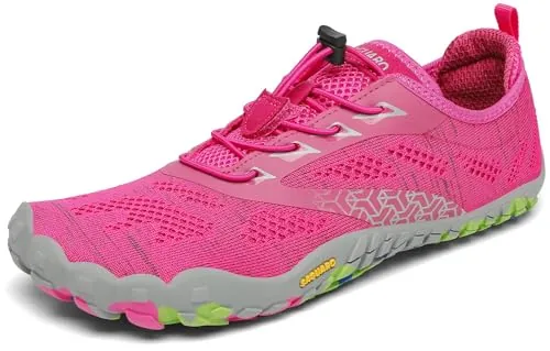 SAGUARO Hombre Mujer Zapatillas Barefoot Minimalistas Calzado de Training Ligeras Cmodas para Caminar Senderismo Ciclismo Trail Running Trekking Playa Agua, Rojo Fuscia, 41 EU