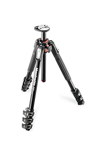Manfrotto MT190XPRO4 Trípode Fotográfico de Aluminio de 4 Secciones con Columna Central Orientable a 90° – Trípode Profesional para Cámaras Réflex y sin Espejo, Color Negro/Antracita