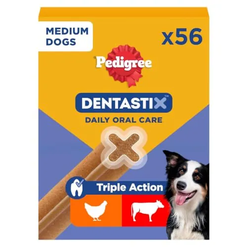 Pedigree Dentastix Snack Dental para la Higiene Oral de Perros Medianos (1 Pack de 56ud)