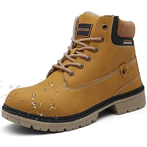 Botas de Invierno Hombre Mujer Botines de Nieve, Marrón, 43 | Cálidas Forradas, Impermeables, Trekking, Antideslizantes