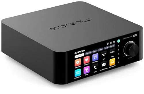 EVERSOLO Reproduce Streaming de música Todo en uno con Amplificador, Pantalla táctil de 5.5 Pulgadas, Compatible con corrección de habitación y habitación, transmisión de Marea, Qobuz, Amazon Music y
