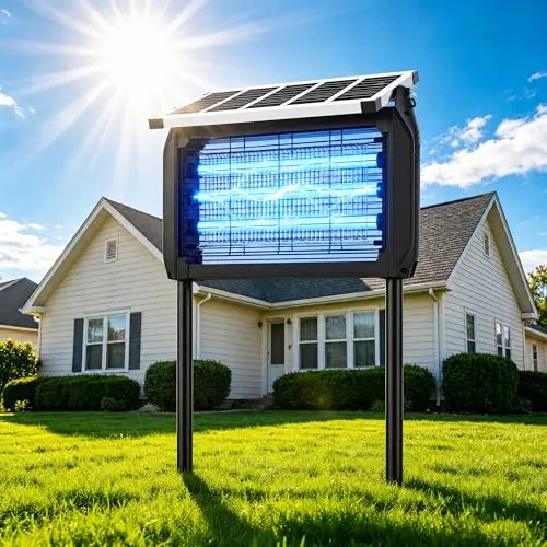 Lámpara Antimosquitos Exterior Solar,Mata Mosquitos Electrico 10W