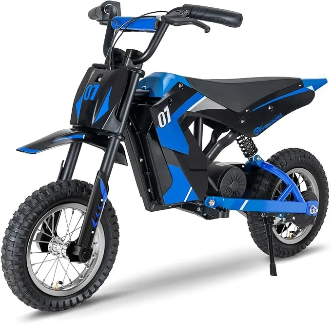 EVERCROSS EV12M Motocicleta Eléctrica Niños, Moto Eléctrica con Motor de 300 W, Modos de Velocidad de 3, 15 km de Largo Alcance, Neumático de 12'', Moto Cross para Altura de 110cm o más