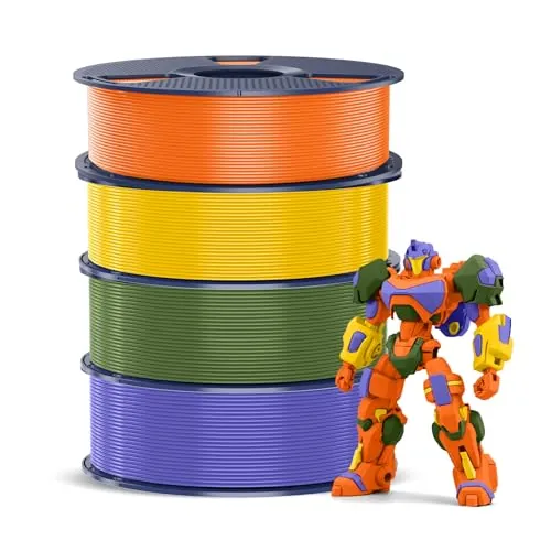 SUNLU 4KG PETG, Naranja Soleado+Amarillo Vivo+Verde Oliva+Morado Lavanda