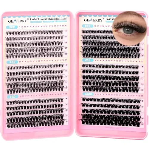 GEMERRY Pestañas Postizas 30D+40D+50D+60D+80D+100D D Curl 8-16mm