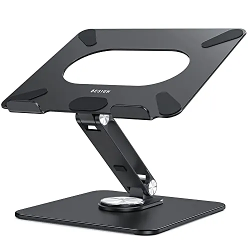 BESIGN LSX7 Soporte Portátiles con Base Giratoria de 360 Grados, Soporte Ergonómico para Portátiles, Soporte para Elevador de Ordenadores Compatible con Portátiles de Entre 10-14"