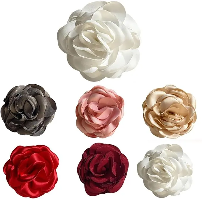 6 Piezas Broche De Flores,Broche De Flor De Rosa Grande