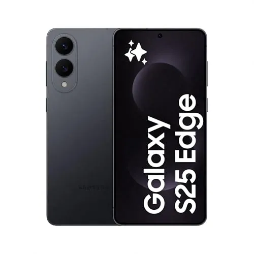 Samsung Galaxy S25 Edge 512GB Teléfono Móvil Fino con IA, Galaxy AI, 12GB RAM, Cámara 200MP, Batería Larga Duración, Garantía del Fabricante 3 Años + 1 Extra, Titanio Negro Intenso (Versión Española)